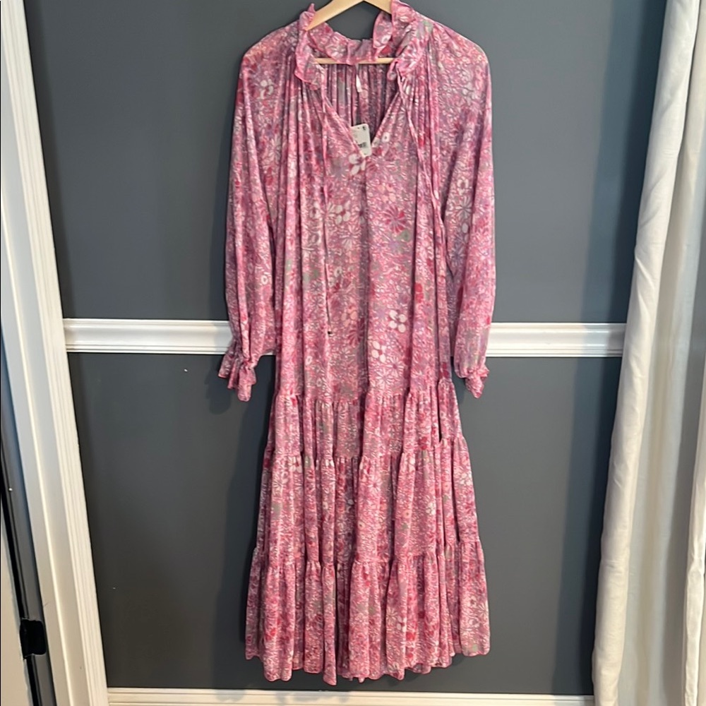 Free People Elegant Pink Floral Dress
